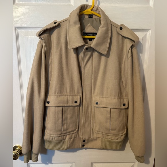 Vintage Members Only Tan Military Wool Jacket - Picture 1 of 6